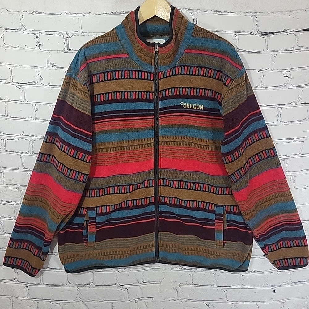 Arctic‎ Image Aztec Print Oregon Full Zip Fleece Jacket Mens XL
